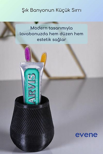 Evene Θήκη οδοντόβουρτσας Βάση οδοντόβουρτσας Βάση οδοντόβουρτσας Μαύρο χρώμα Μοντέλο 89