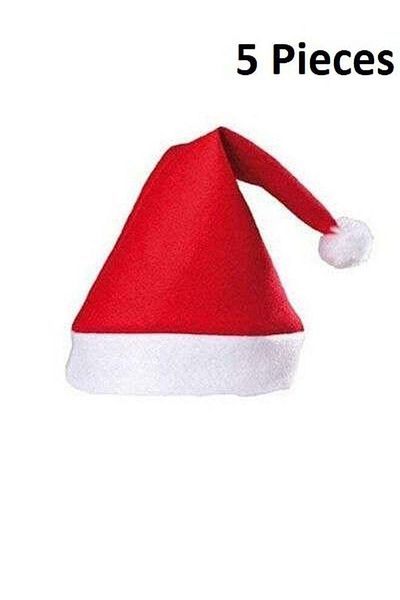 Raffine 5 Pieces Santa Claus Party Decoration Christmas Hat 27x27x36cm