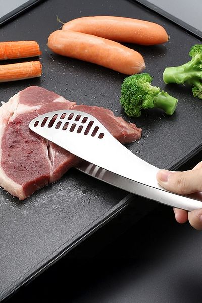 Vadi Stainless Steel Perforated Serving Tongs Pasta Salad Meat Tongs