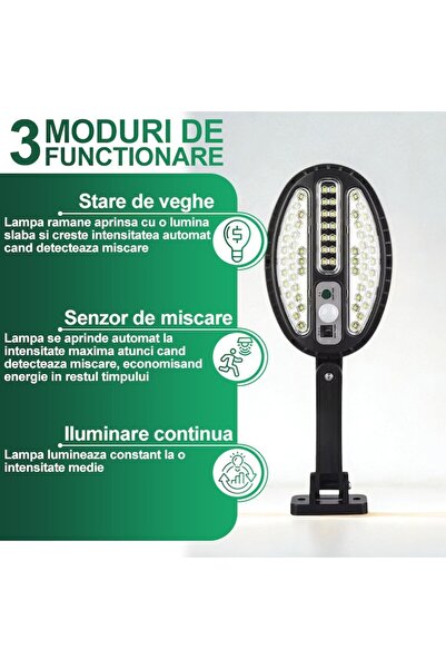 NEXTLY NEXTLY outdoor solar lamp with remote control, 66 SMD LEDs, cold white light, ABS, HB-8188B, black