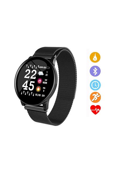 ideal STORE Ceas SmartWatch si Bratara Fitness SMART COLLECTION, Display 1.3 inch, Monitorizare pasi si distanta