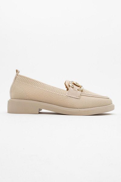 CCWAY AYAKKABI Women's Buckle Casual Shoes Beige