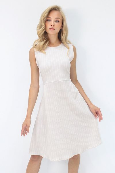 VAGGON Women's Beige Crew Neck Double Pocket Pleated Wrap Midi Length Dress Prmx14175