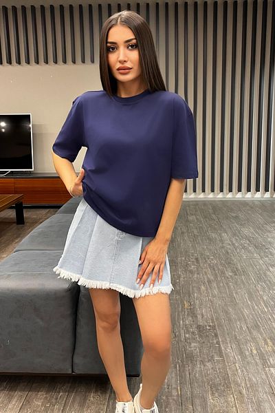 BİKELİFE Γυναικείο Oversize Basic βαμβακερό μπλουζάκι