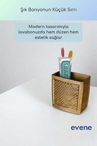 Evene Θήκη οδοντόβουρτσας Βάση οδοντόβουρτσας Βάση οδοντόβουρτσας Χρυσό Αντίκα Χρώμα Μοντέλο 92