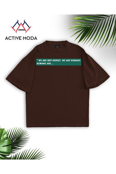 ACTIVE MODA Men's Cotton Printed We Are Not Horses. Short Sleeve Tshirt Oversize Large Size