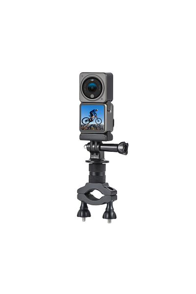 SUREWO STARTRC Kit for DJI Action 2 camera on bicycle handlebar, rotating, black