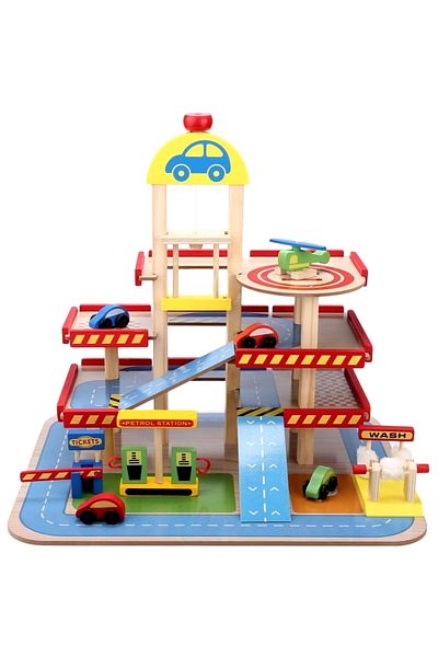 Ecotoys Garage with elevator and cars Ecotoys, Wood, 3+ years, Multicolor