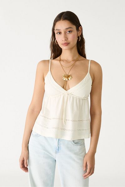 Stradivarius Strappy top with lace trim