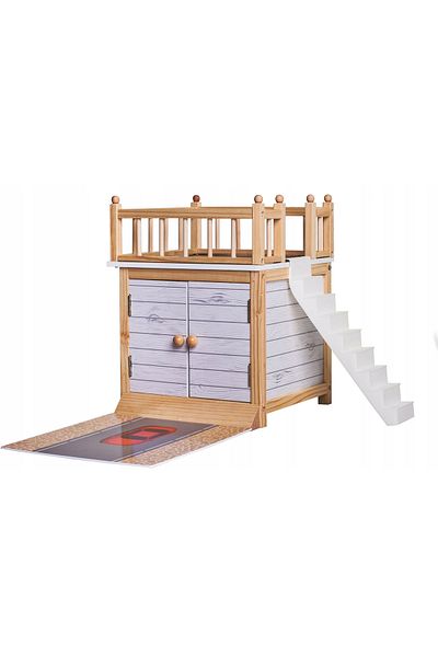 ideal STORE Garaj Din Lemn Woody Garaj idealStore, Dimensiuni 30 x 30 cm, Mobilier Pictat, Usi Duble, Terasa cu