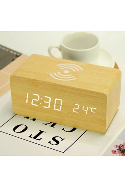 OEM LED clock, digital alarm clock with modern display, alarm and adjustable brightness