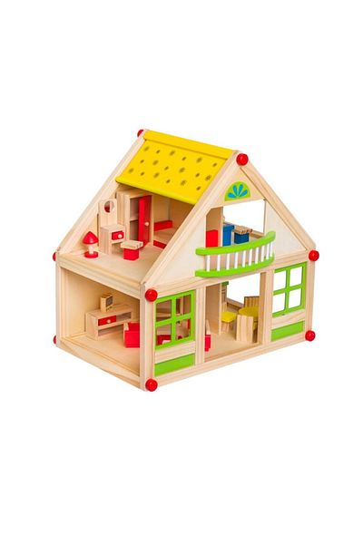 ideal STORE Wooden Dollhouse with ideal furnitureSTORE GIRL RESIDENCE, Dimensions 38 x 40 x 26 cm, Acc