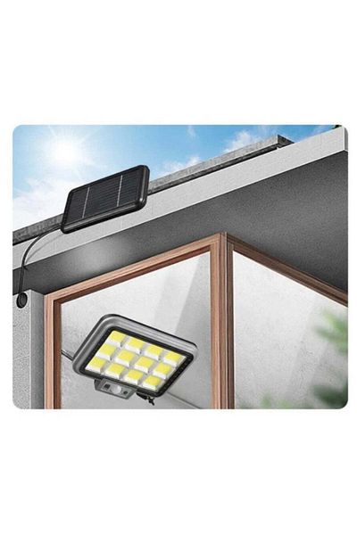 divendi-ro Solar lamp with solar panel, 216 SMD LEDs, 50W, motion sensor and remote control, green