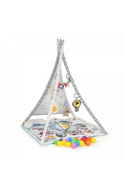 Ecotoys Tent-type play mat with 20 colored balls and toys ecotoys cc8734 - gray