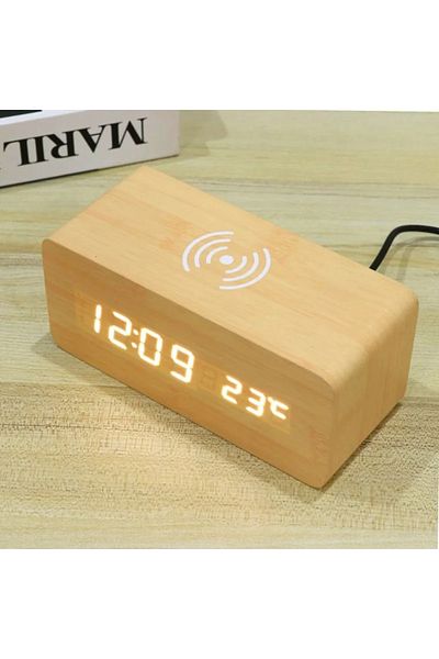 OEM LED clock, digital alarm clock with modern display, alarm and adjustable brightness