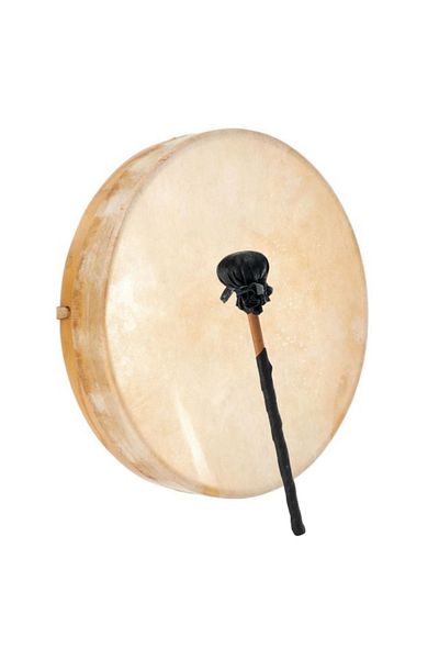 OEM Shamanic drum made of pre-stretched goatskin, adjustable, with hammer included, diameter 35 cm
