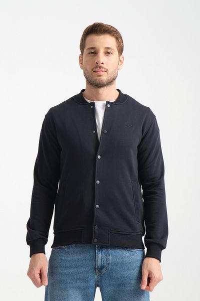 Shooter Sportswear Ανδρικό φούτερ με κουμπιά Navy Blue Standard Fit