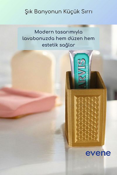 Evene Θήκη οδοντόβουρτσας Βάση οδοντόβουρτσας Βάση οδοντόβουρτσας Χρυσό χρώμα Μοντέλο 92