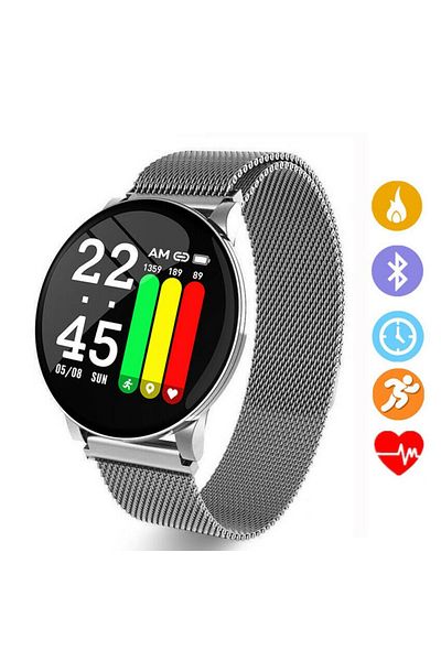 ideal STORE Ceas SmartWatch si Bratara Fitness Sport Fashion wear W8, Display 1.3 inch, Monitorizare pasi si dis