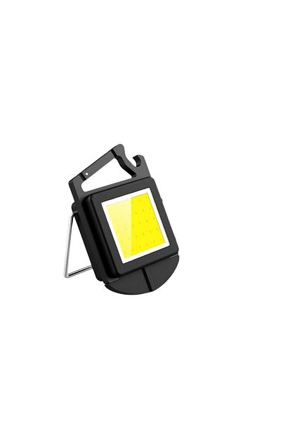 OEM Acdolf COB keychain flashlight, 7 x 4.3 cm, 4 modes, USB, 500 lm, plastic, metal, black