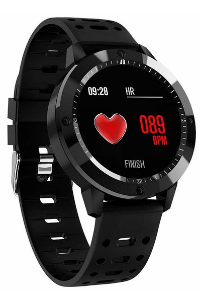 IDL IDL Crimson Runner Smartwatch with Black Silicone Strap and Sports Modes, Running, Walking, C