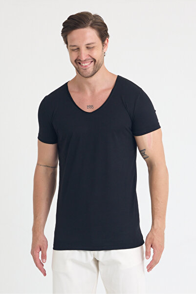 THE ONE Gât în ​​formă de V pentru bărbați, simplu croială Gât deschis basic tricou