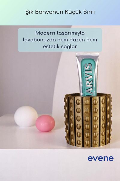 Evene Θήκη οδοντόβουρτσας Βάση οδοντόβουρτσας Βάση οδοντόβουρτσας Χρυσό αντίκα Χρώμα Μοντέλο 91