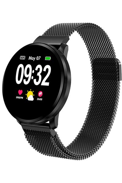 ideal STORE Ceas SmartWatch IdealSTORE Smart Fit 90 cu bratara metalica, Functie Oximetru SpO2, Functie avertiza