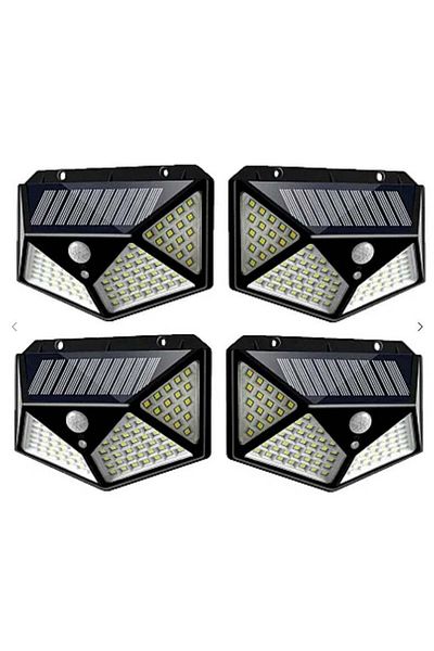 divendi-ro Set of 4 ULTRA 100 LED Solar Lamps with motion sensor and 3 light modes