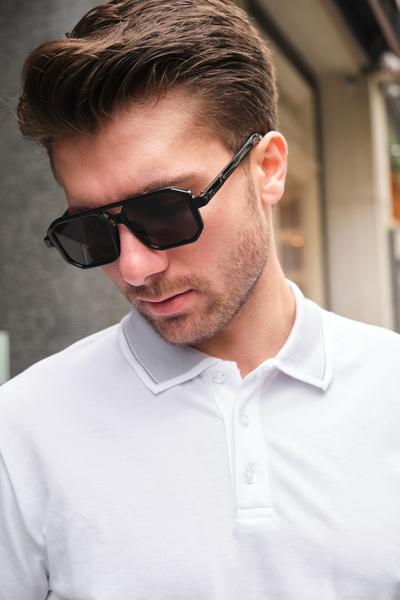 Monvago Mv23001-1 Angled Black Men's Sunglasses