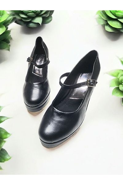 GokceKundura06 Buckle Platform Comfortable Sole Ballerina Shoes