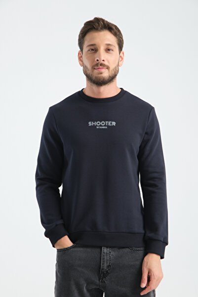 Shooter Sportswear Ανδρικό Deluxe φούτερ Navy Blue Print Λεπτομερής τυπική εφαρμογή