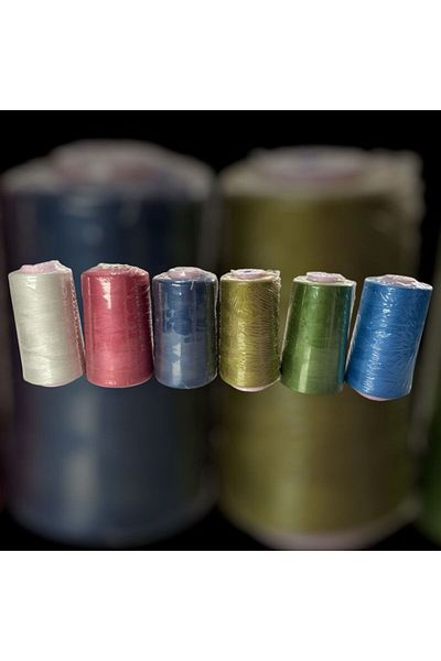 BİGÜMEX Colored Sewing Thread with Fishing Rod 6 Pcs (No10)