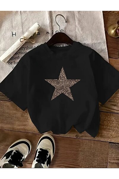 H&GHAMLEGİYİM TRICOU BASIC CU DETALII STELE CU MODEL DE LEOPARD