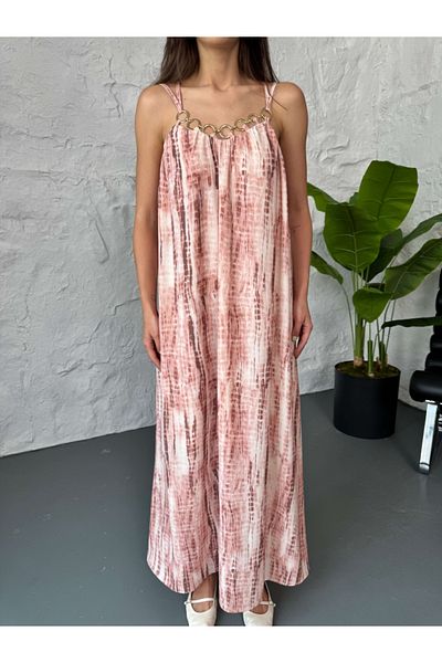 Elif Özbey Butik Φόρεμα με λουράκι με ροζ αλυσίδα