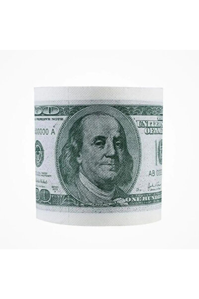 OEM Funny toilet tissue, 2 layers, Printed with the design of a 100 Dollar banknote, 10 x 10 cm