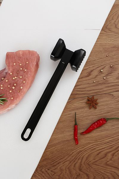 Vadi Double Sided Meat Beater Mallet – Black Color Durable Meat Tenderizing Kitchen Apparatus