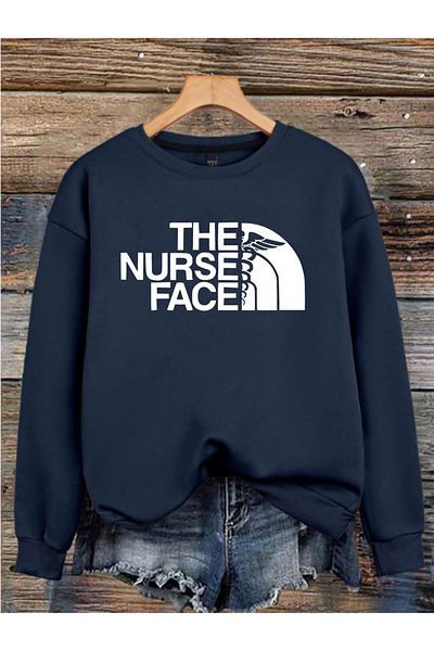 MAGORS Nurse Designs Printed 3 Threads Crewneck Long Sleeve Women Sweatshirt