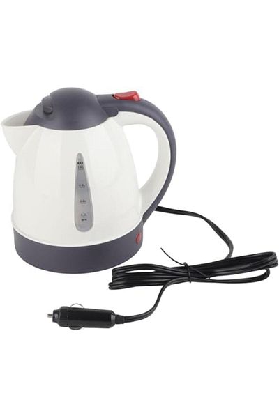 Biki Car Electric Kettle, Portable 1000ml DC 24V Travel Car Cigarette Lighter Truck Kettle Water Heater