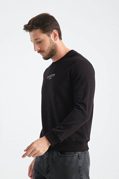 Shooter Sportswear Ανδρικό Deluxe Φούτερ Μαύρο με λεπτομέρεια τυπική εφαρμογή