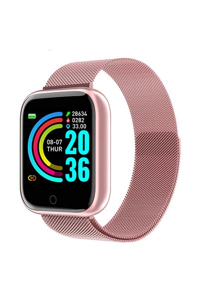ideal STORE Ceas SmartWatch si Bratara Fitness IdealSTORE 88, Bratara Metalica Magnetica, Monitorizare ritm card