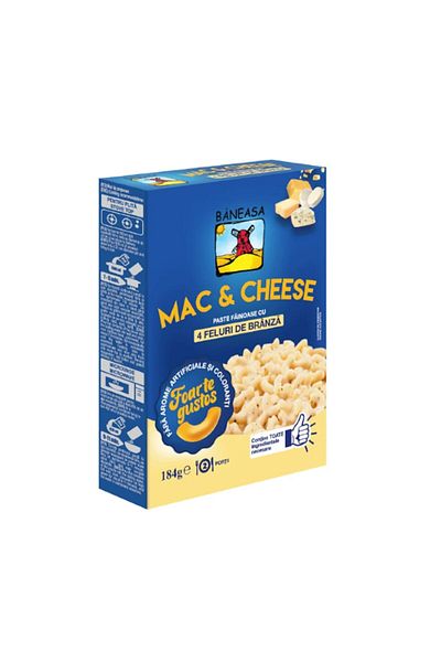 Baneasa Paste Instant Mac & Cheese 4 Feluri de Branza Baneasa 184g