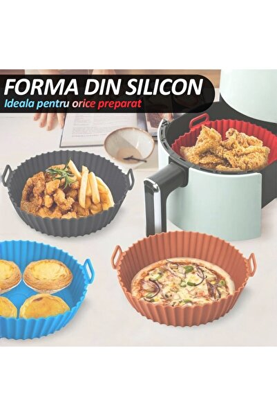 NEXTLY Silicone Bakeware Set of 5, BPA-Free, Non-Stick, Multicolor, for Air Fryers and Ovens, 16cm Diameter