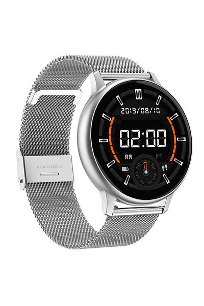 ideal STORE Ceas SmartWatch DT88 Pro Appearance idealStore, Silver, Curea Metalica, Impermeabil, Display 1.3 HD