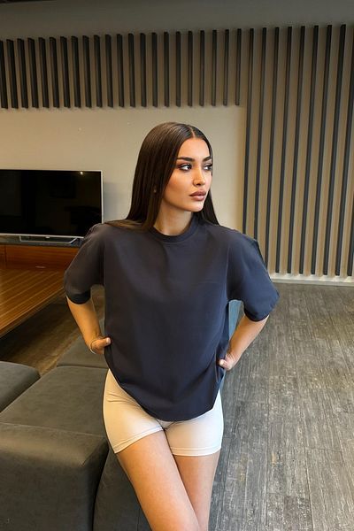BİKELİFE Γυναικείο Oversize Basic βαμβακερό μπλουζάκι