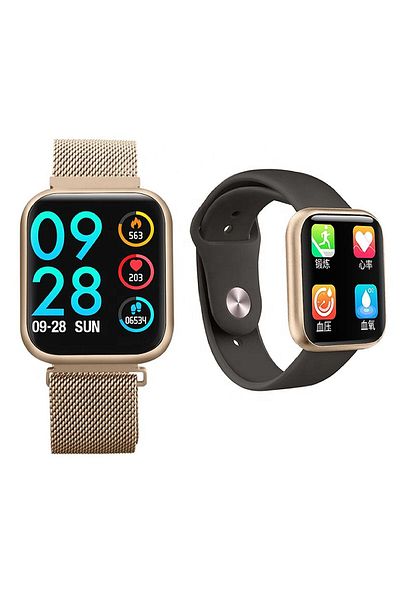 ideal STORE Smartwatch with Fitness Bracelet function idealStore P80 Gold, with blood pressure monitoring function