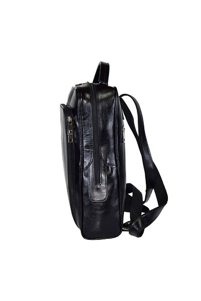 Magazinul de genti Unisex backpack, made of soft natural leather, model 236, Black