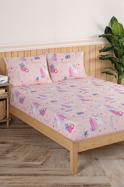 Eponj Home Pes Fitted Sheet Set Double Magical Pink