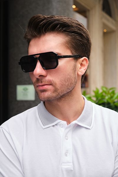 Monvago Mv23001-1 Angled Black Men's Sunglasses