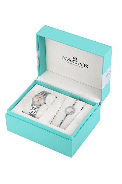 Nacar Sapphire Glass Silver Women's Watch Nc34-39B647-Agms-Set